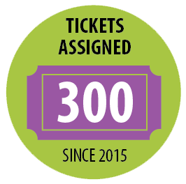 Over 300 tickets assigned since 2015